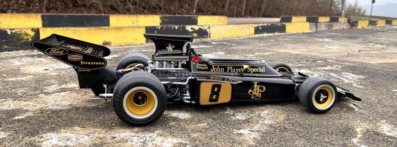 Maquette F1 Lotus 72 D John Player Special 1972 Vainqueur British Grand  Prix 1/8 Pocher HK114